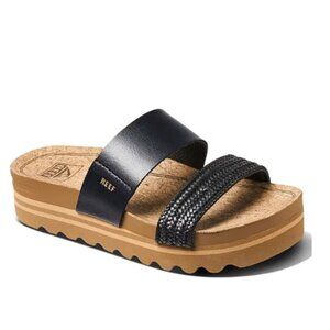Reef Women's Cushion Vista Hi Braided Strap Platform Slides